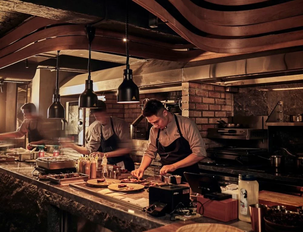 Open kitchen at Chapter Dining