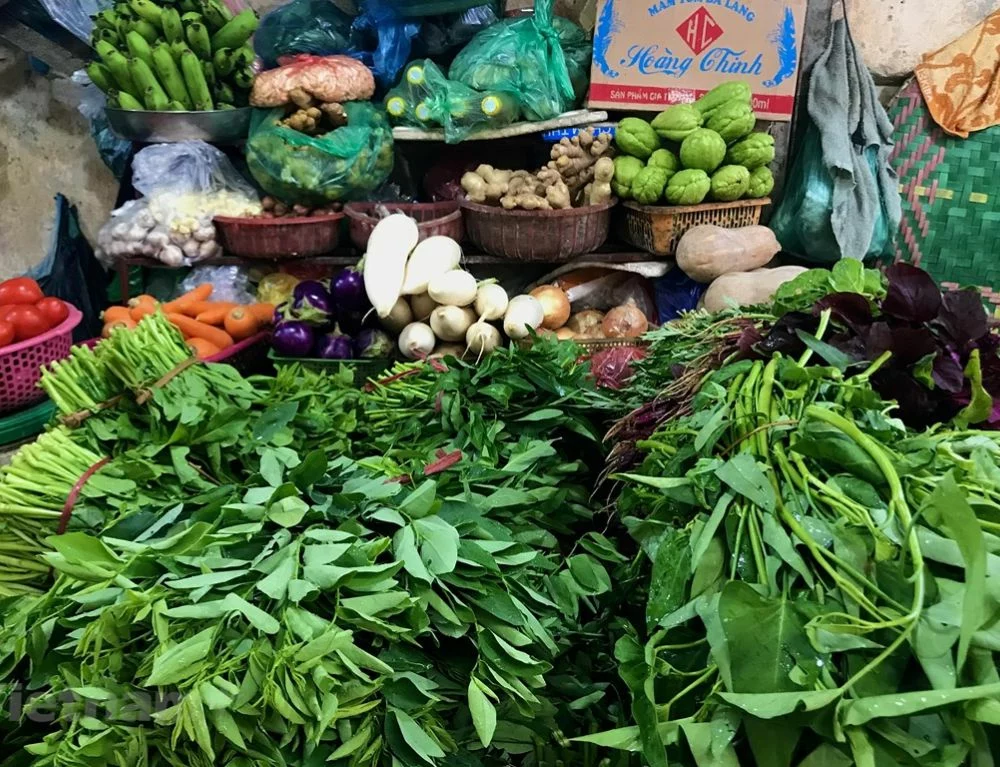 Shopping fresh ingredients at Hanoi local market