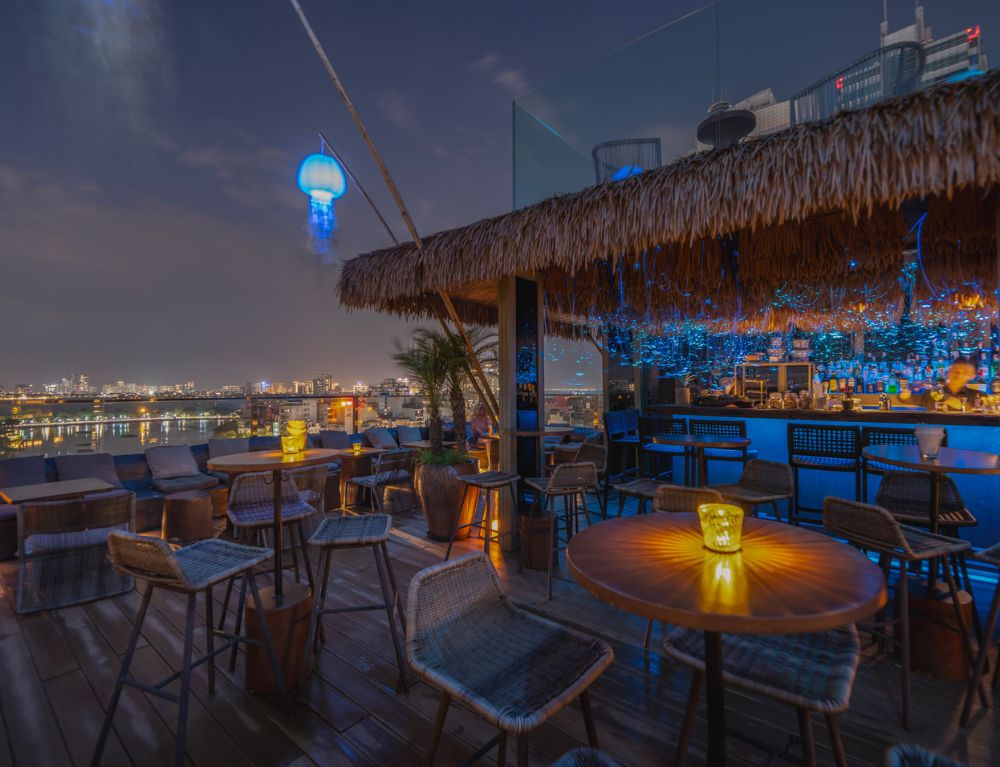 Admire the Hanoi city view at the rooftop terrace after your dinner