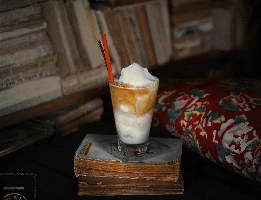 Coconut coffee is a specialty at Cong Ca Phe