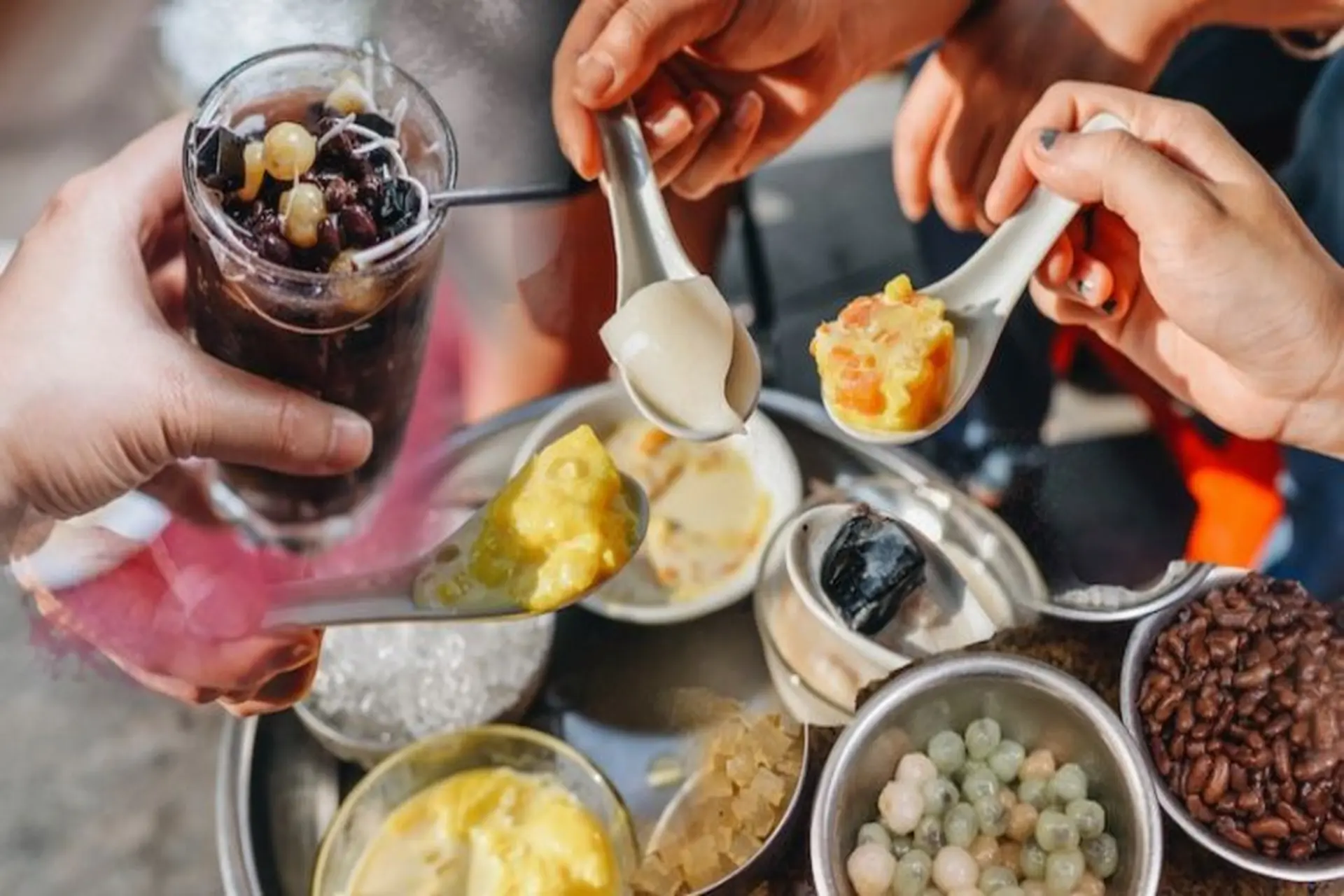 Vietnamese sweet soup with mixed toppings