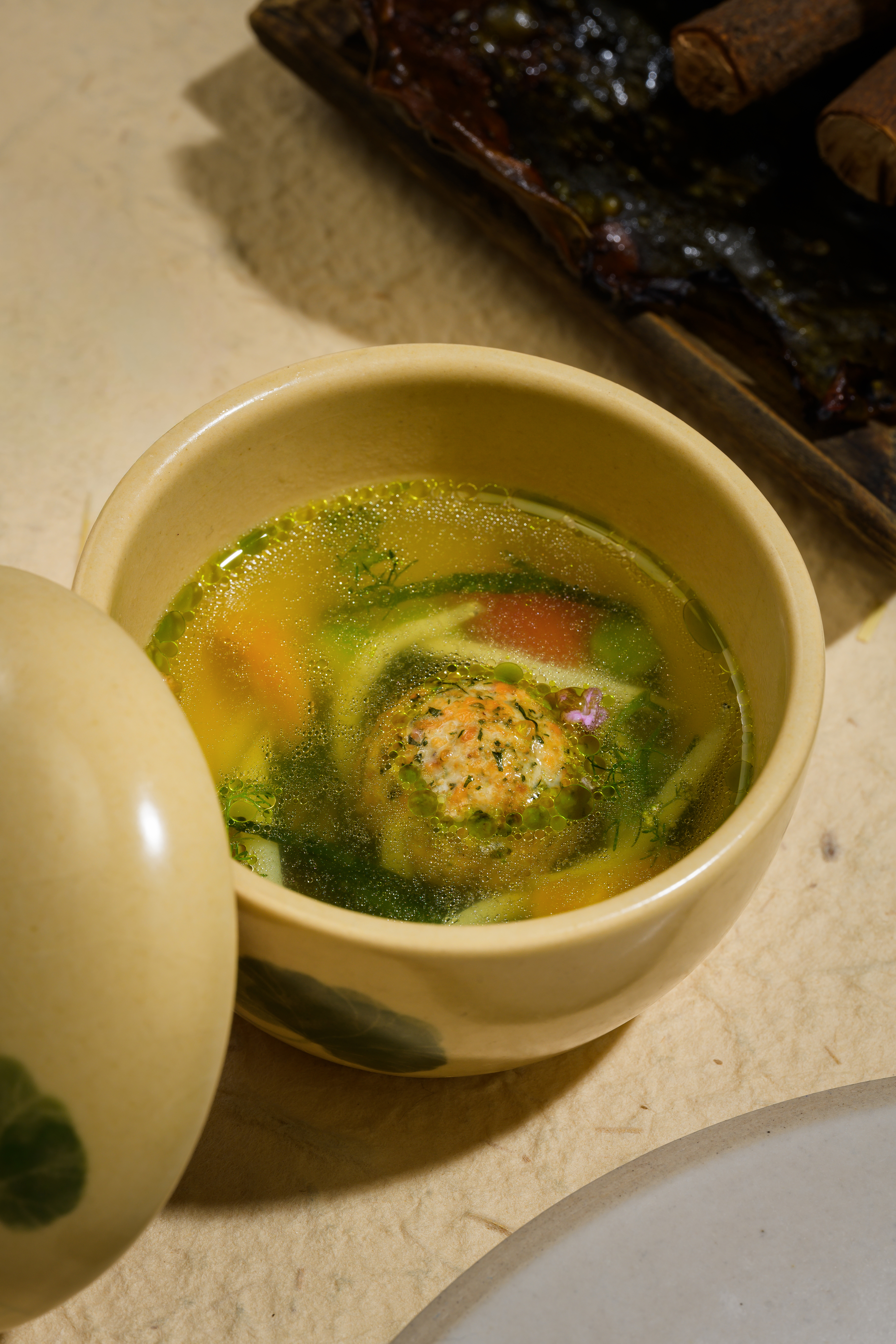 Light and fresh Seasonal Fish course in a Hanoi fine dining experience