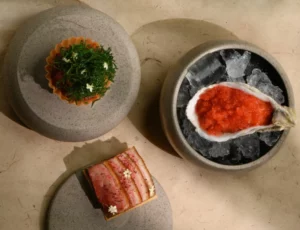 The tasting menu includes dishes that are meticulously prepared