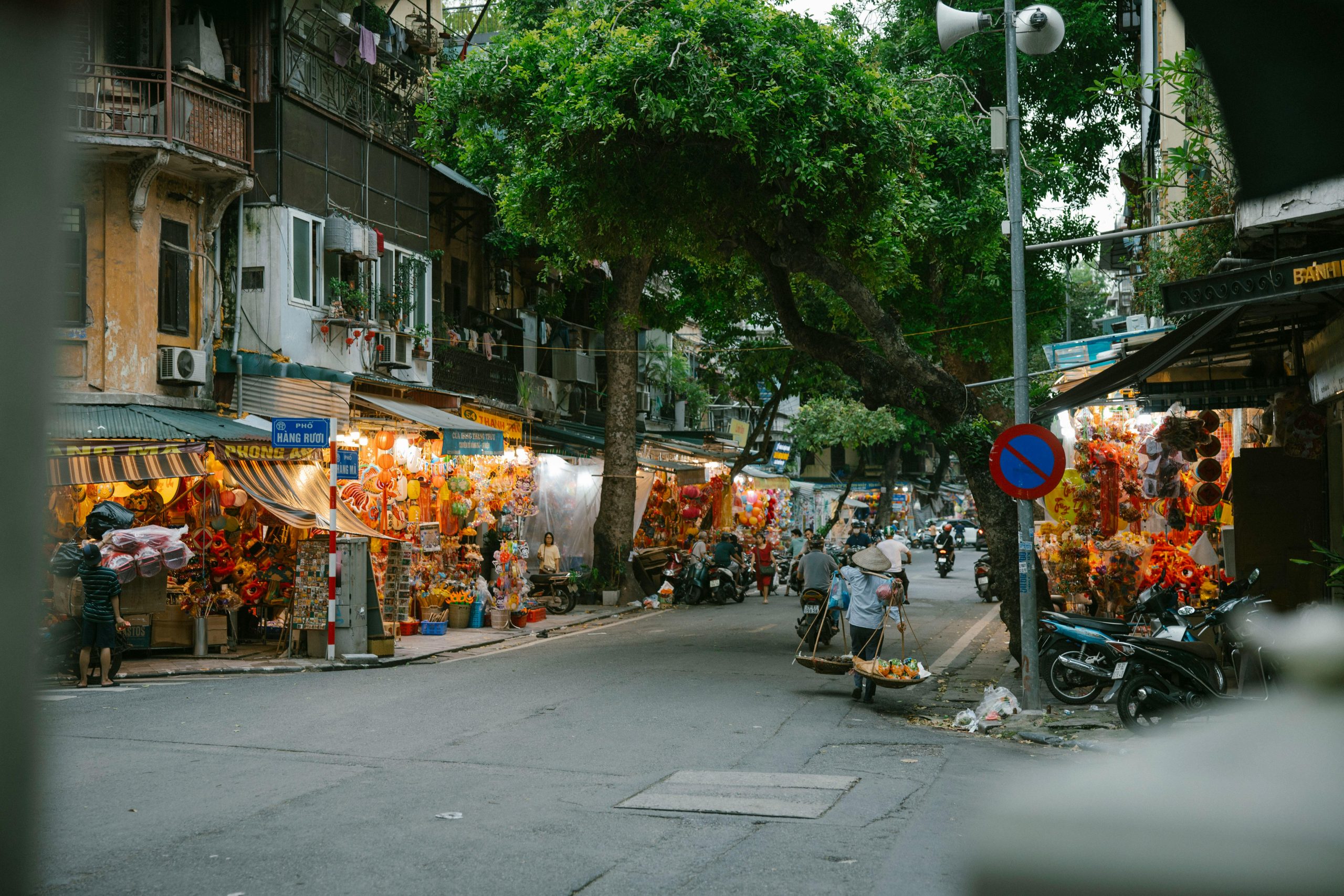 Hanoi Old Quarter street food and local food streets in Vietnam