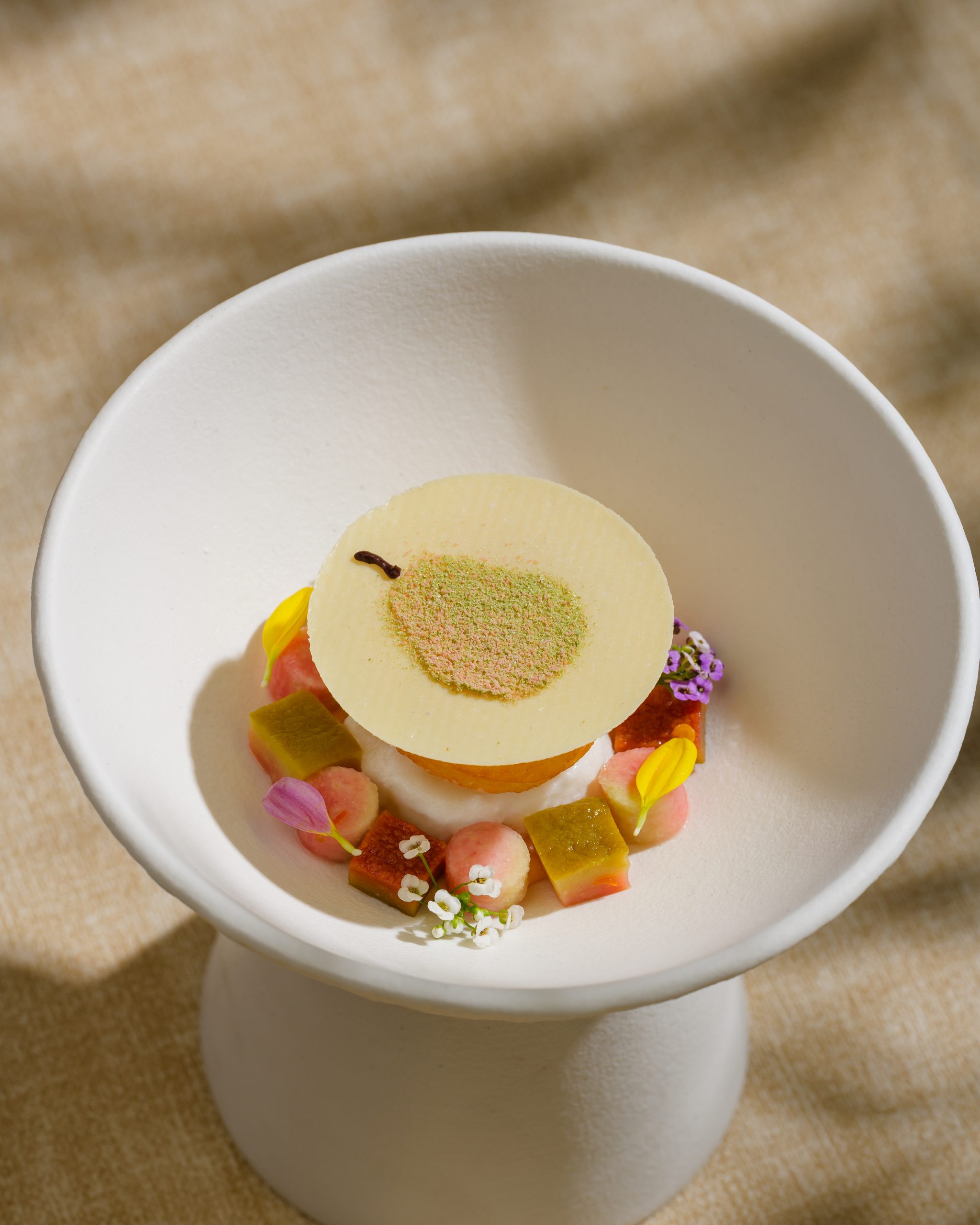 Lucent menu featuring pink guava as a seasonal highlight at Chapter Dining