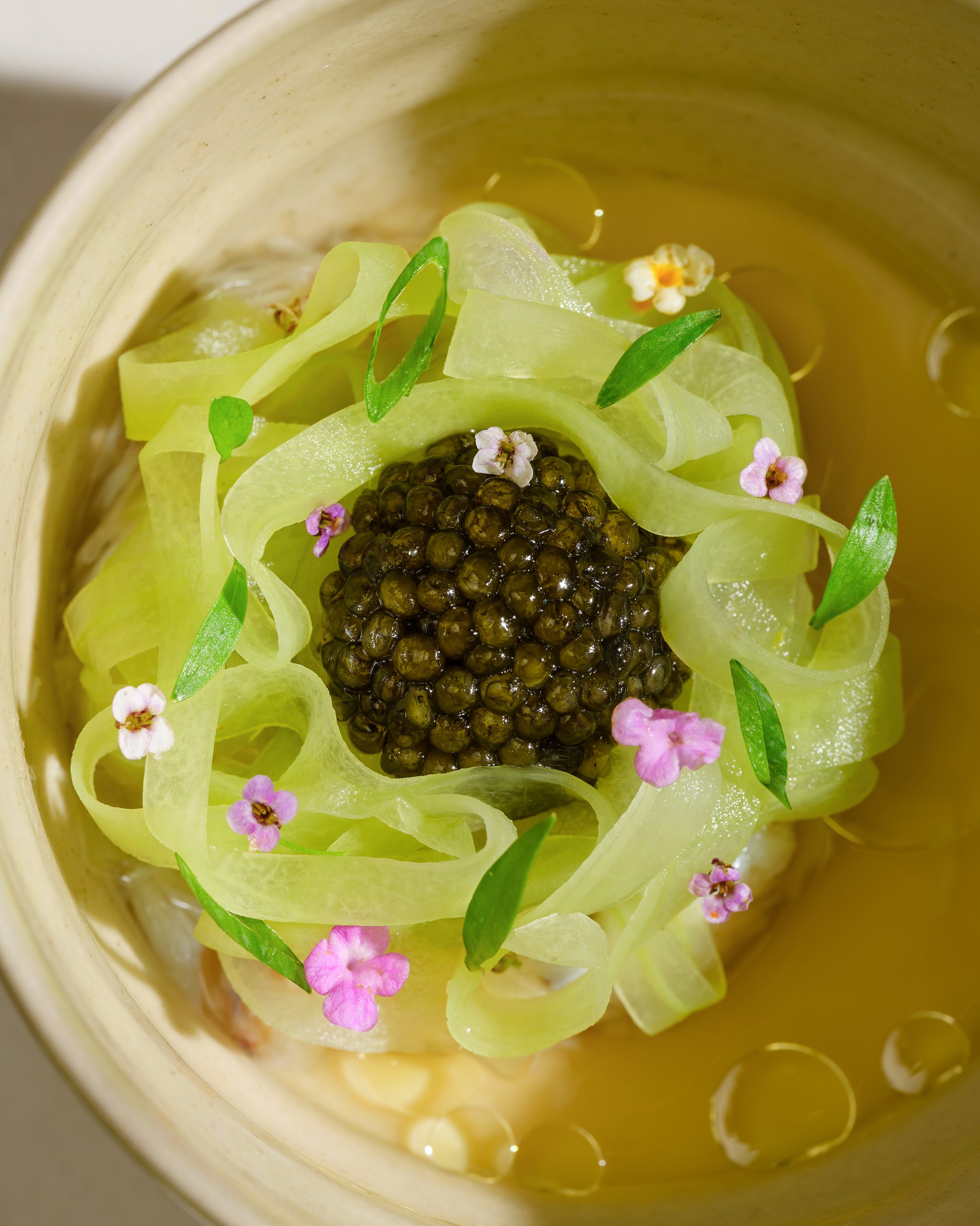 Swimmer crab with bottle gourd and caviar at Chapter Dining