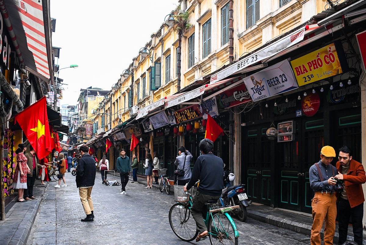 Exhibition inside Hanoi Old Quarter Culture Exchange Center at 50 Đào Duy Từ