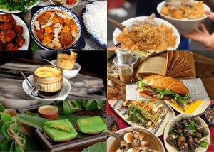 Five must-try foods in Hanoi in autumn, including fresh cốm, chả rươi, sấu, steamed snails and bánh đúc nóng