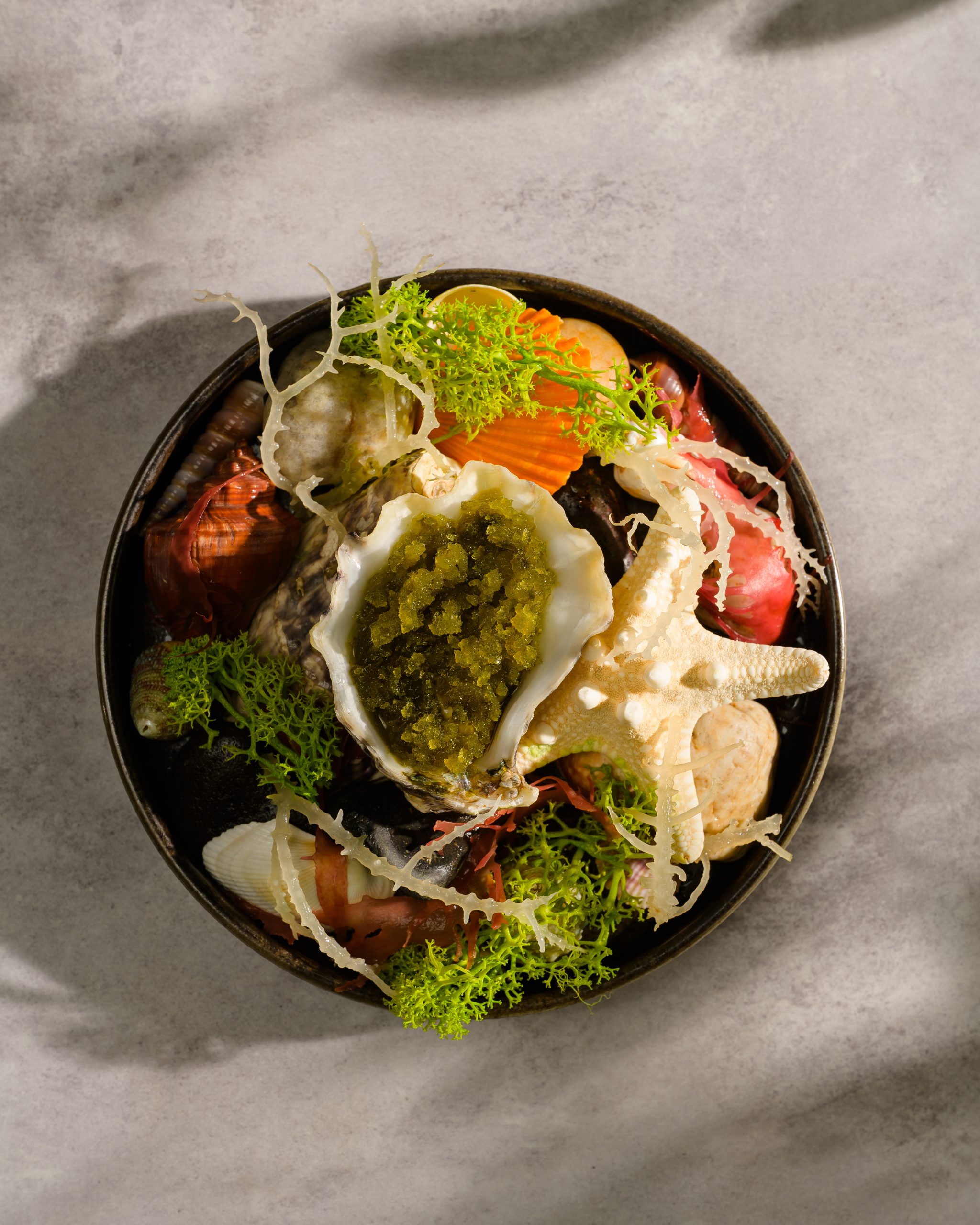 Amaebi, oyster and finger lime opening course from Chapter Dining’s autumn menu