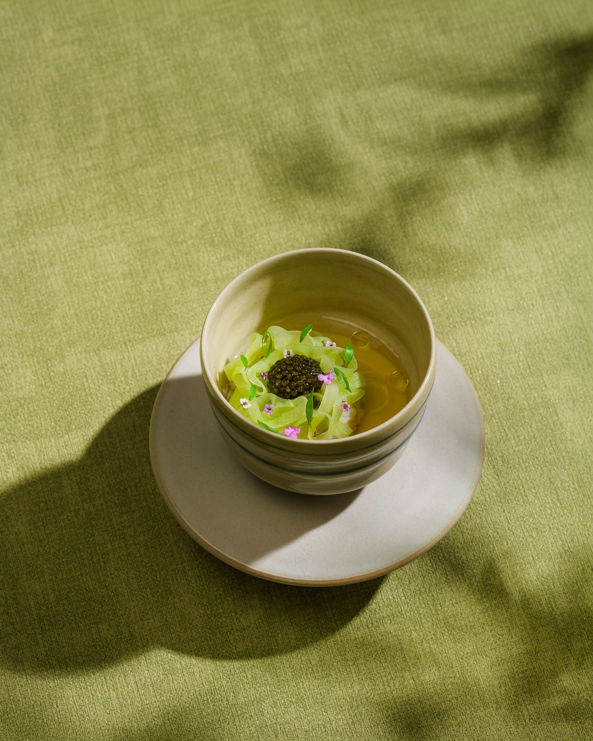 Swimmer Crab, Bottle Gourd and Caviar course served at Chapter Dining